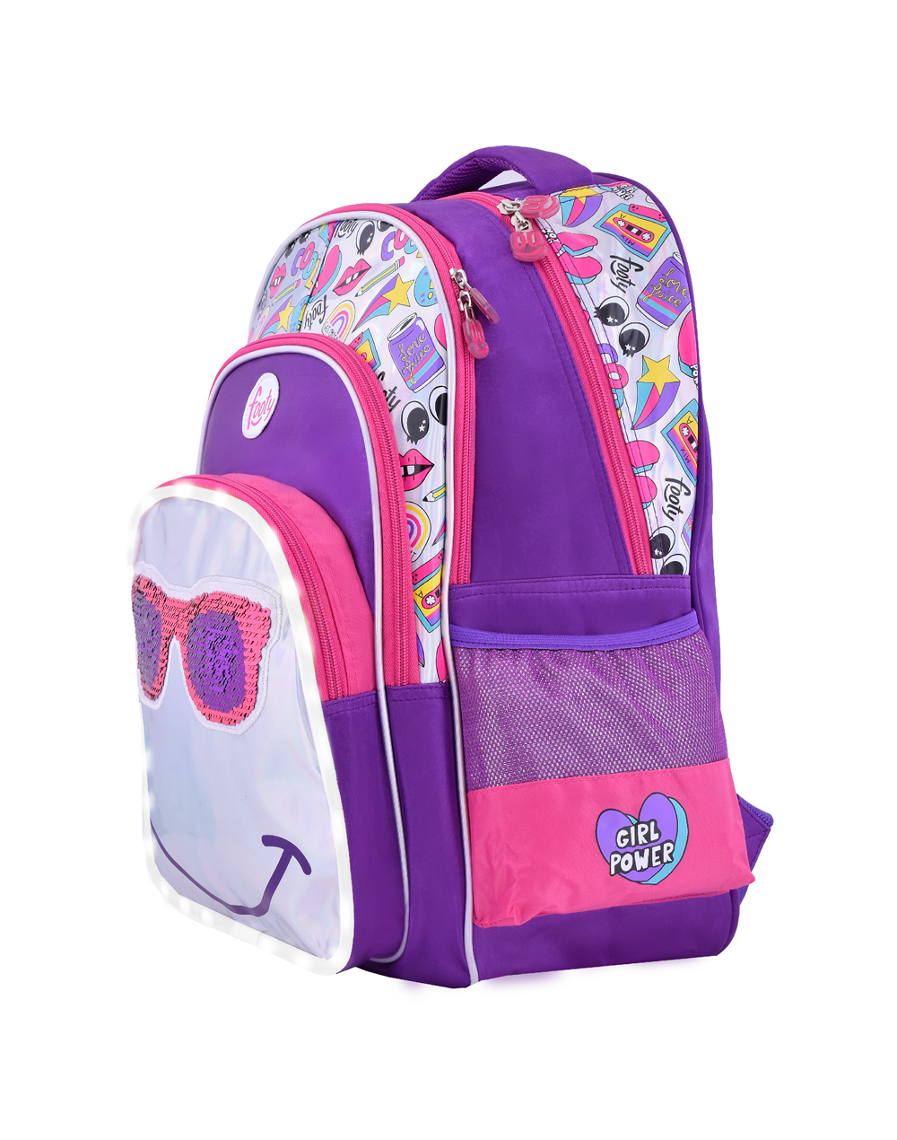 Mochila Smile violeta - Tienda Footy Online tus mochilas con luces y lentejuelas